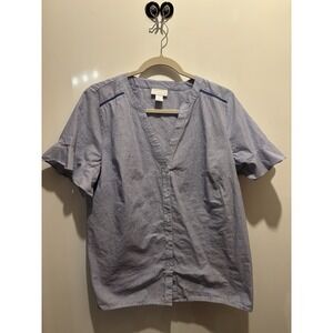 Liz Claiborne Blue And White Stripe Size L Pit To Pit 21" Length 25"